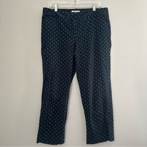 Van Heusen Navy Green Polka Dot Cropped Pants Trousers